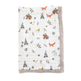 Cotton Muslin Baby Blanket - Forest Friends - HoneyBug 