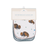 Cotton Muslin Classic Bib 3 Pack - Bison - HoneyBug 