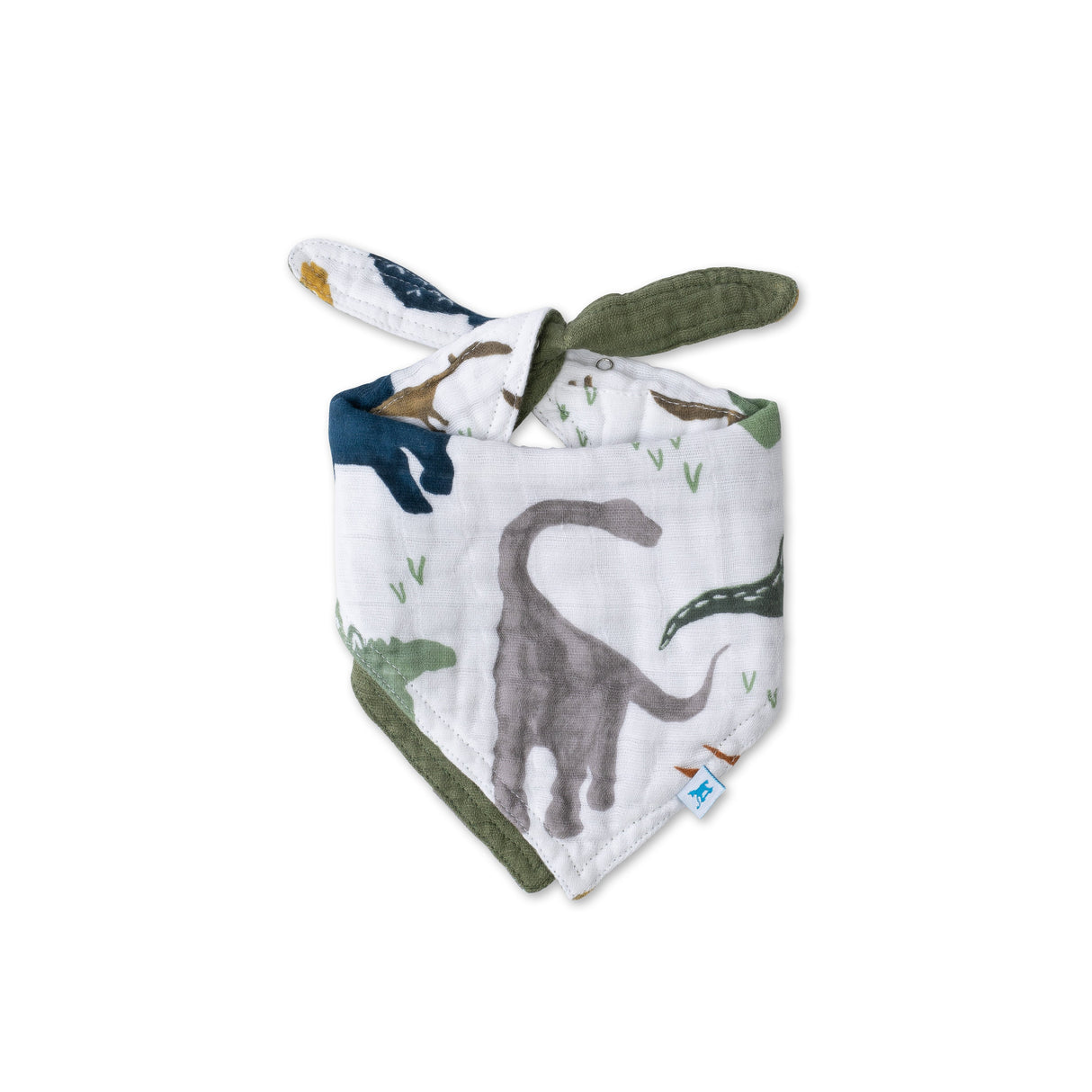 Cotton Muslin Reversible Bandana Bib - Dino Friends - HoneyBug 