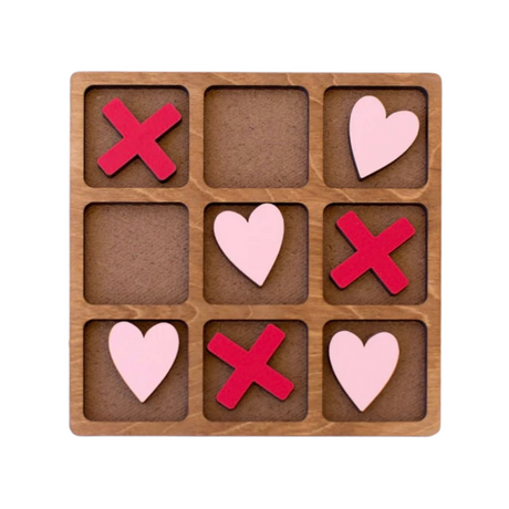 Tic-Tac-Toe: Pink Heart vs Red X - HoneyBug 