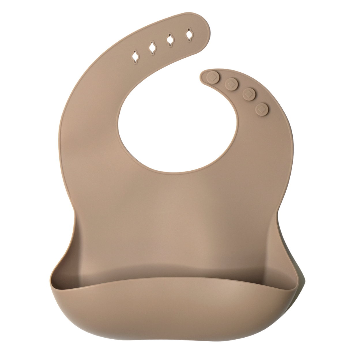 Silicone Baby Bib - Taupe - HoneyBug 