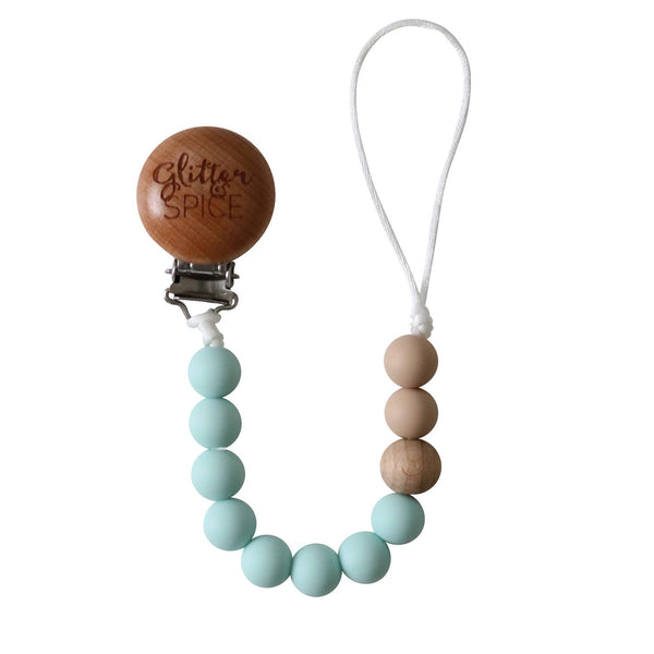 Pacifier Clip - Eggshell Blue - HoneyBug 