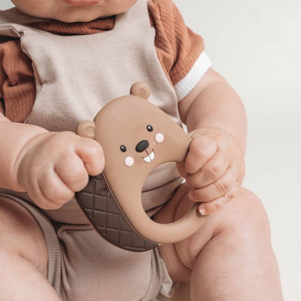 Beaver Teether - Brown - HoneyBug 