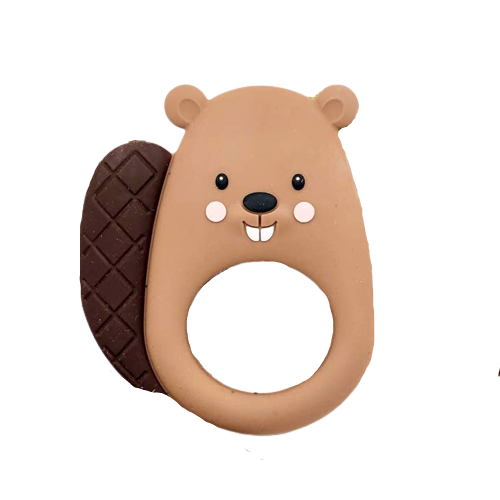 Beaver Teether - Brown - HoneyBug 