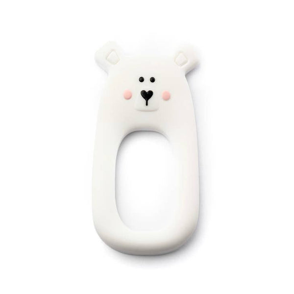 Bear Teether - White - HoneyBug 