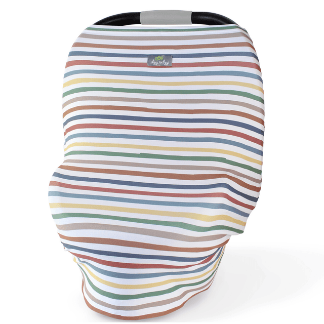 Mom Boss 4-in-1 Multi-Use Cover - Dusty Rainbow Stripe - HoneyBug 