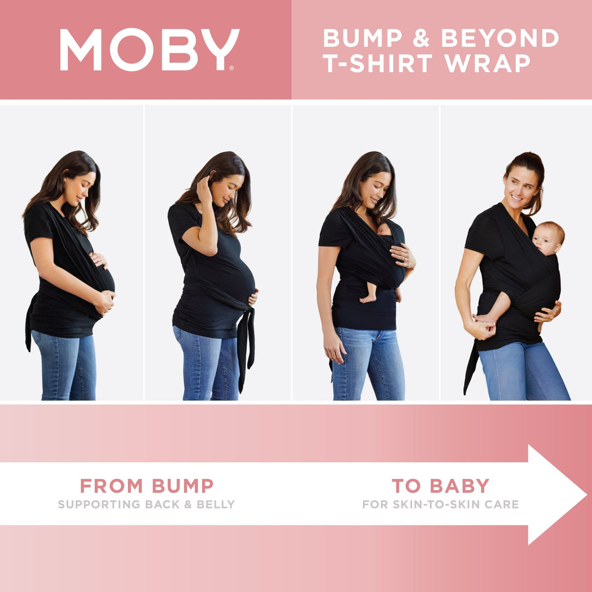 Bump & Beyond T-Shirt Wrap - Black - HoneyBug 