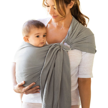 MOBY Ring Sling - Double Gauze - Pewter - HoneyBug 