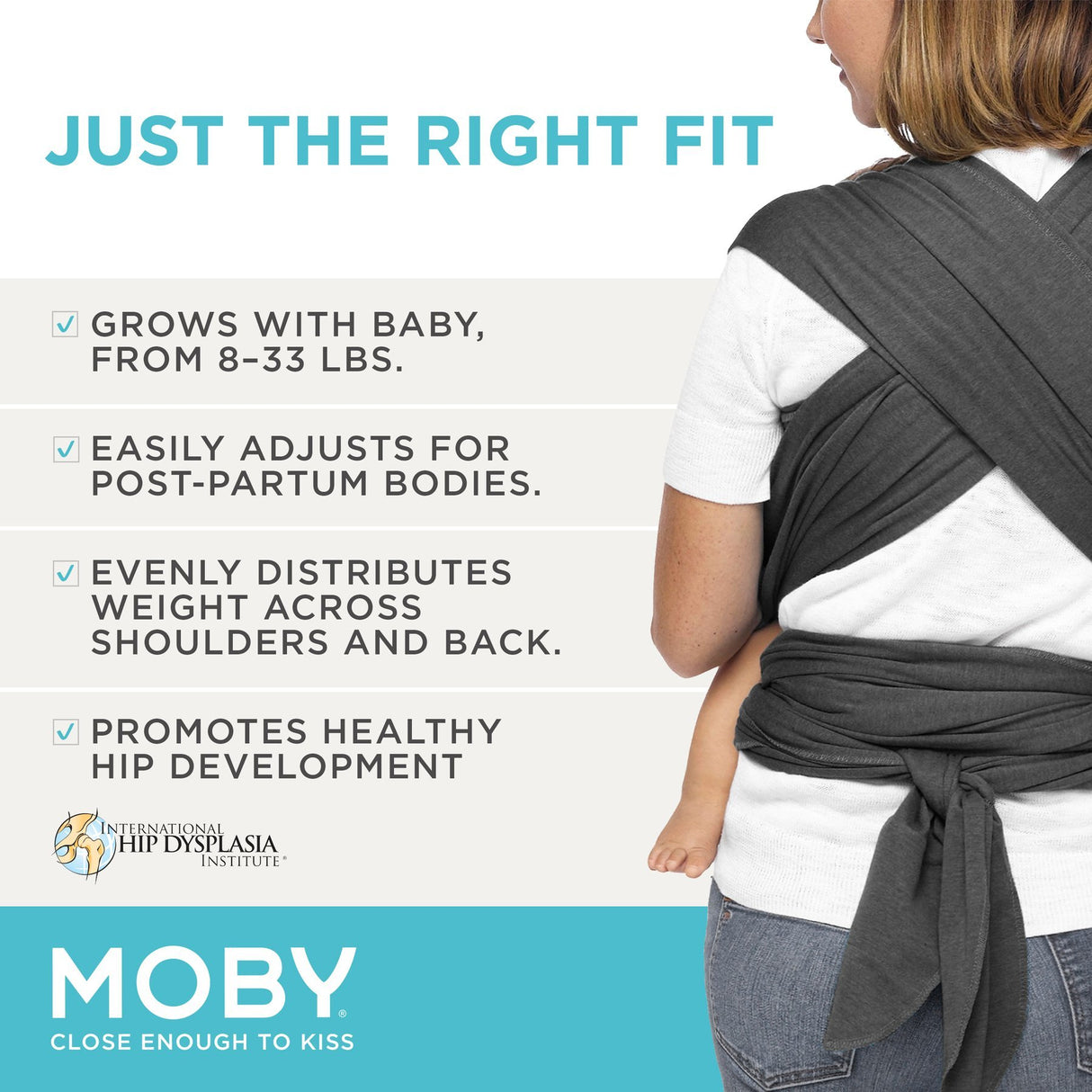 Moby Wrap Evolution - Charcoal - HoneyBug 