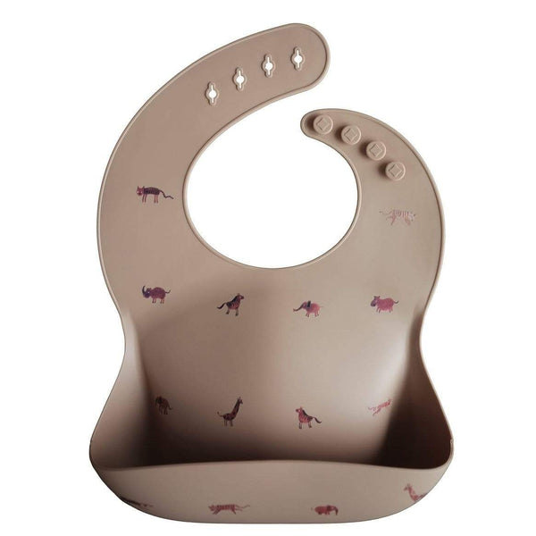 Silicone Baby Bib (Safari Tan) - HoneyBug 