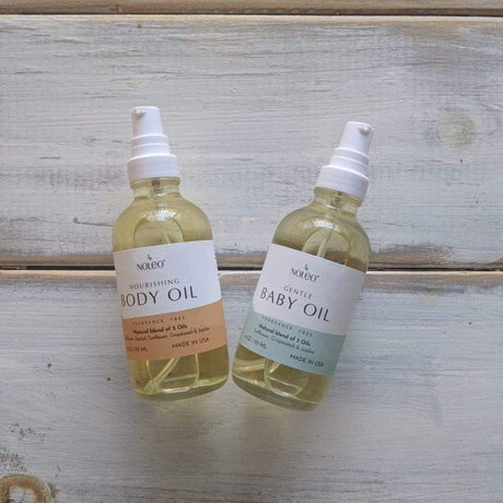 Nourishing Body Oil: Natural oil to soothe skin and help bring back elasticity. 4oz glass bottle. by NOLEO - HoneyBug 