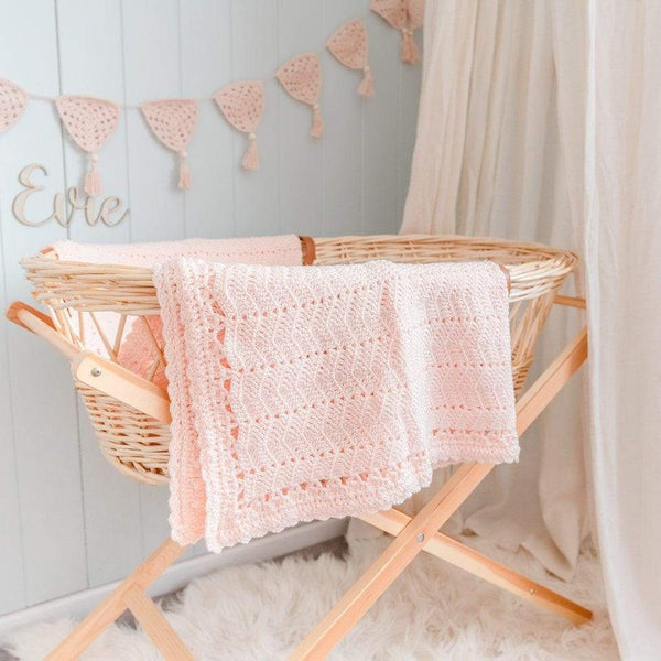 Handmade | Artisan Crocheted | Baby Blanket | Peach - HoneyBug 