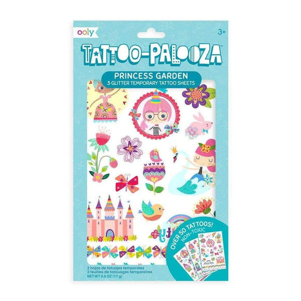 Tattoo Palooza Temporary Glitter Tattoo: Princess Garden - HoneyBug 