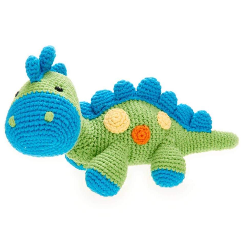 Green Steggy Dinosaur Rattle - HoneyBug 