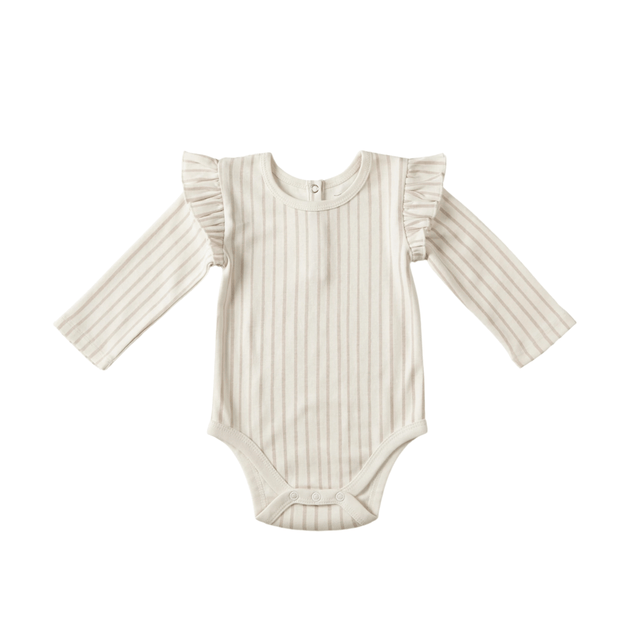 Ruffle Long Sleeve Bodysuit - Petal - HoneyBug 