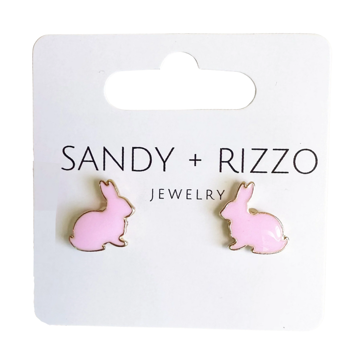 Bunny Enamel Stud Earrings - HoneyBug 