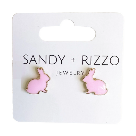 Bunny Enamel Stud Earrings - HoneyBug 