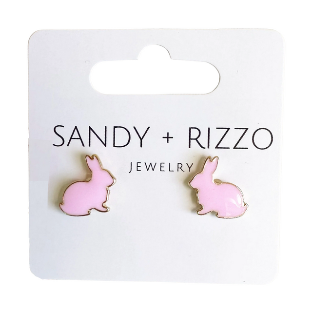 Bunny Enamel Stud Earrings - HoneyBug 